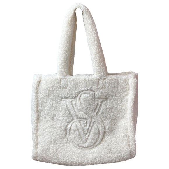 Victoria's Secret Handbags - Victoria’s Secret Sherpa Tote Ivory Cream Reusable Shoulder Bag